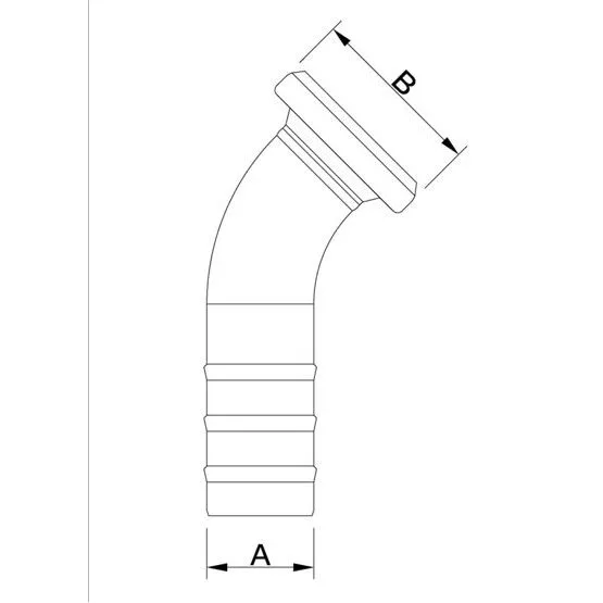 Spülstutzen 45° Mutterteil BAUER-System