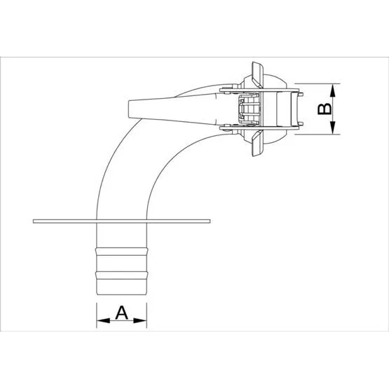 Saugbogen 90° mit Platte Vaterteil BAUER-System