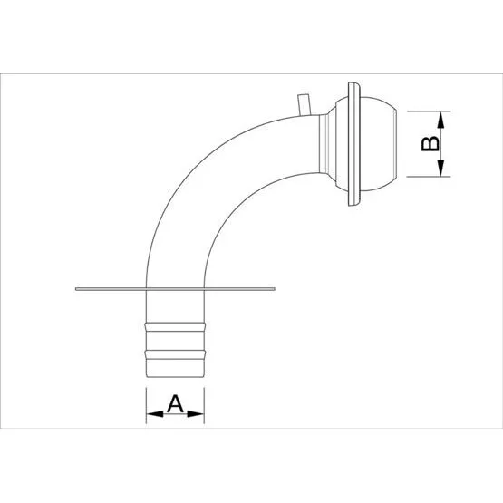 Saugbogen 90° mit Platte Vaterteil ITAL-System