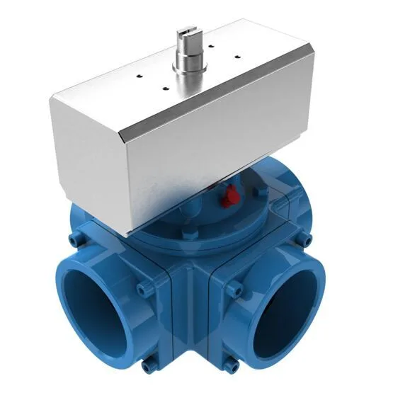 Vierwege Gewindehahn pneumatisch