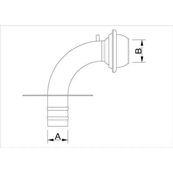 Saugbogen 90° mit Platte Vaterteil BAZZOLI-System
