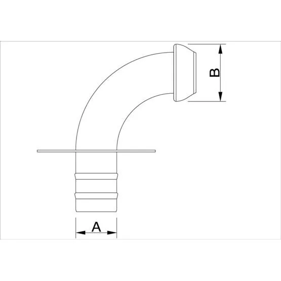 Saugbogen 90° mit Platte Vaterteil PERROT-System