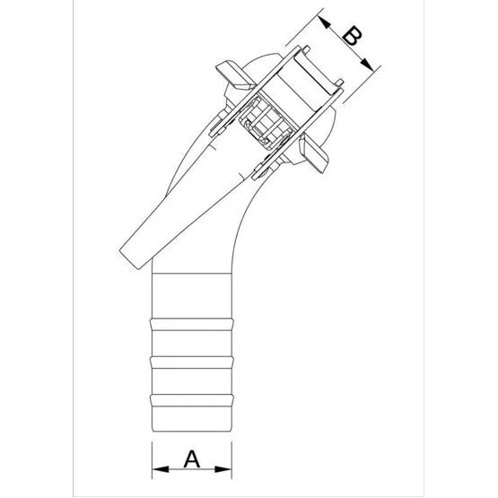 Spülstutzen 45° Vaterteil BAUER-System