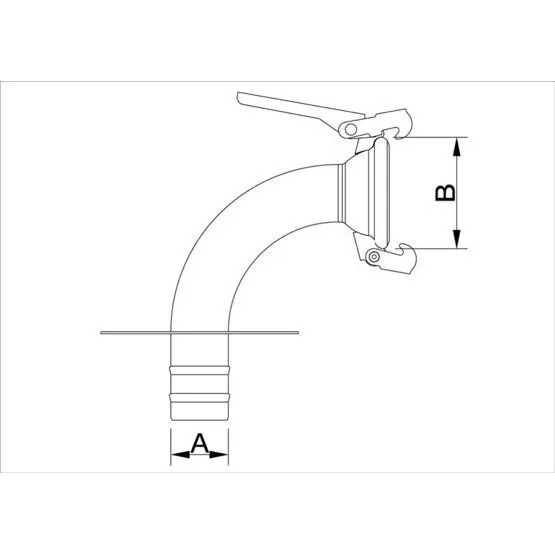 Saugbogen 90° mit Platte Mutterteil ITAL-System