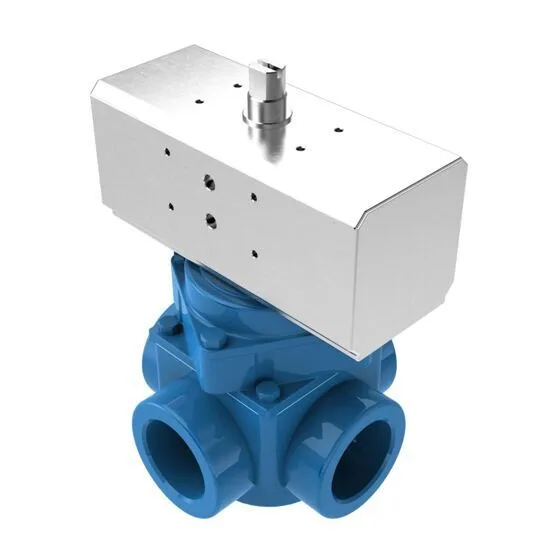 Vierwege Gewindehahn pneumatisch